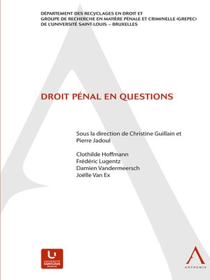 cover image of Droit pénal en questions